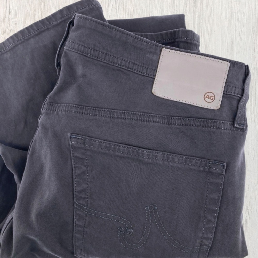 AG Adriano Goldschmied Everett Men 35x32 Slim Straight Pants Gray Stretch Cotton